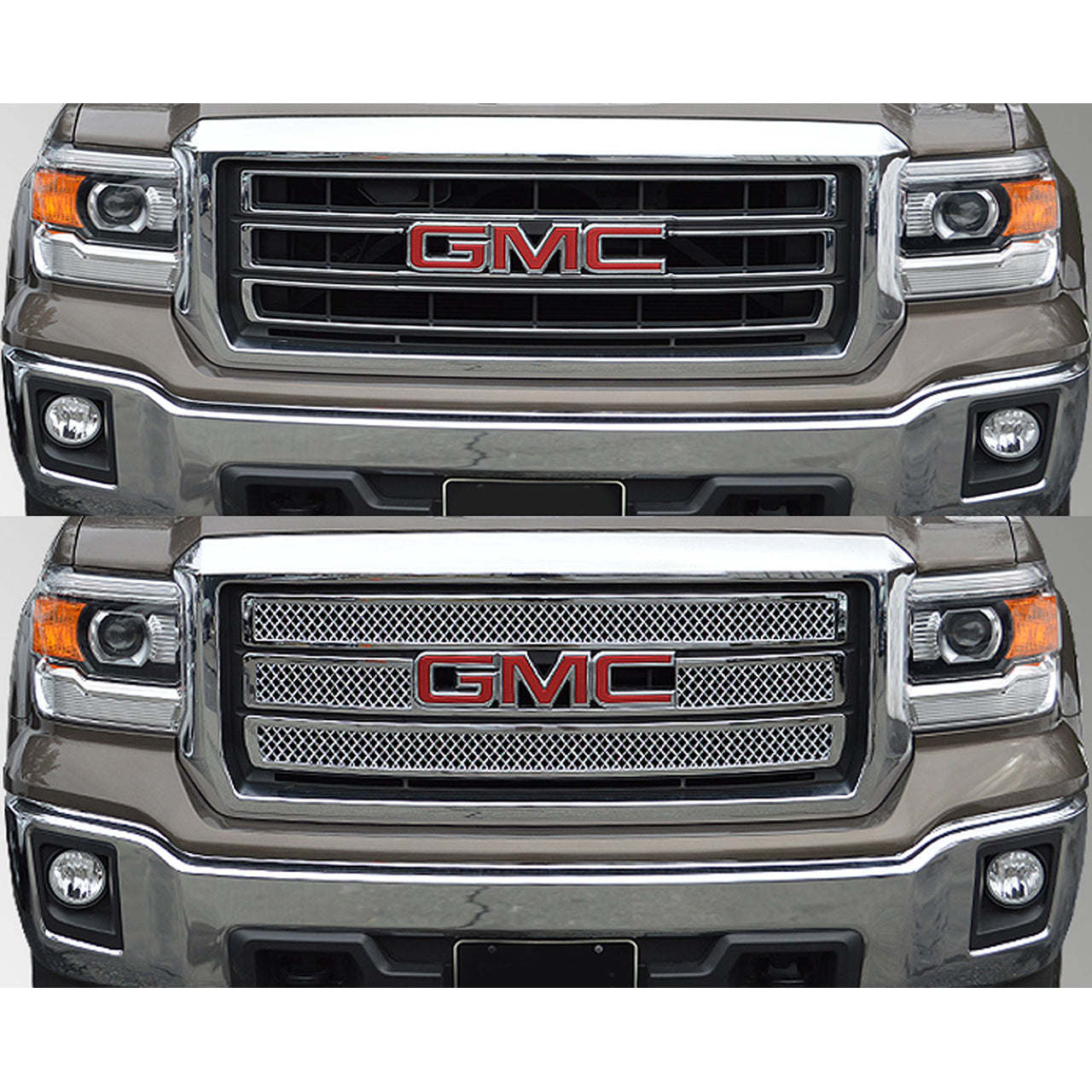 Trim Illusion - Chrome Tape-on Patented Grille Overlay 14-15 GMC Sierra 1500 Base/SLE/SLT 3 PCS