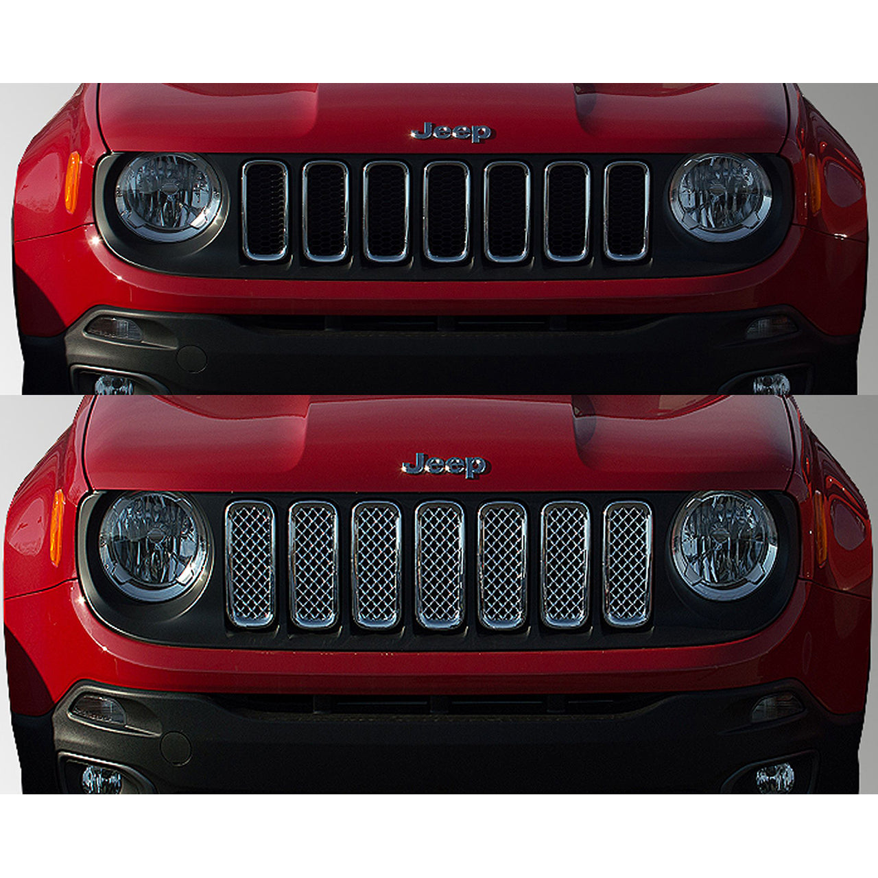 Trim Illusion - Chrome Tape-on Patented Grille Overlay 15-19 Jeep Renegade Sport/Limited/Latitude 7 PCS