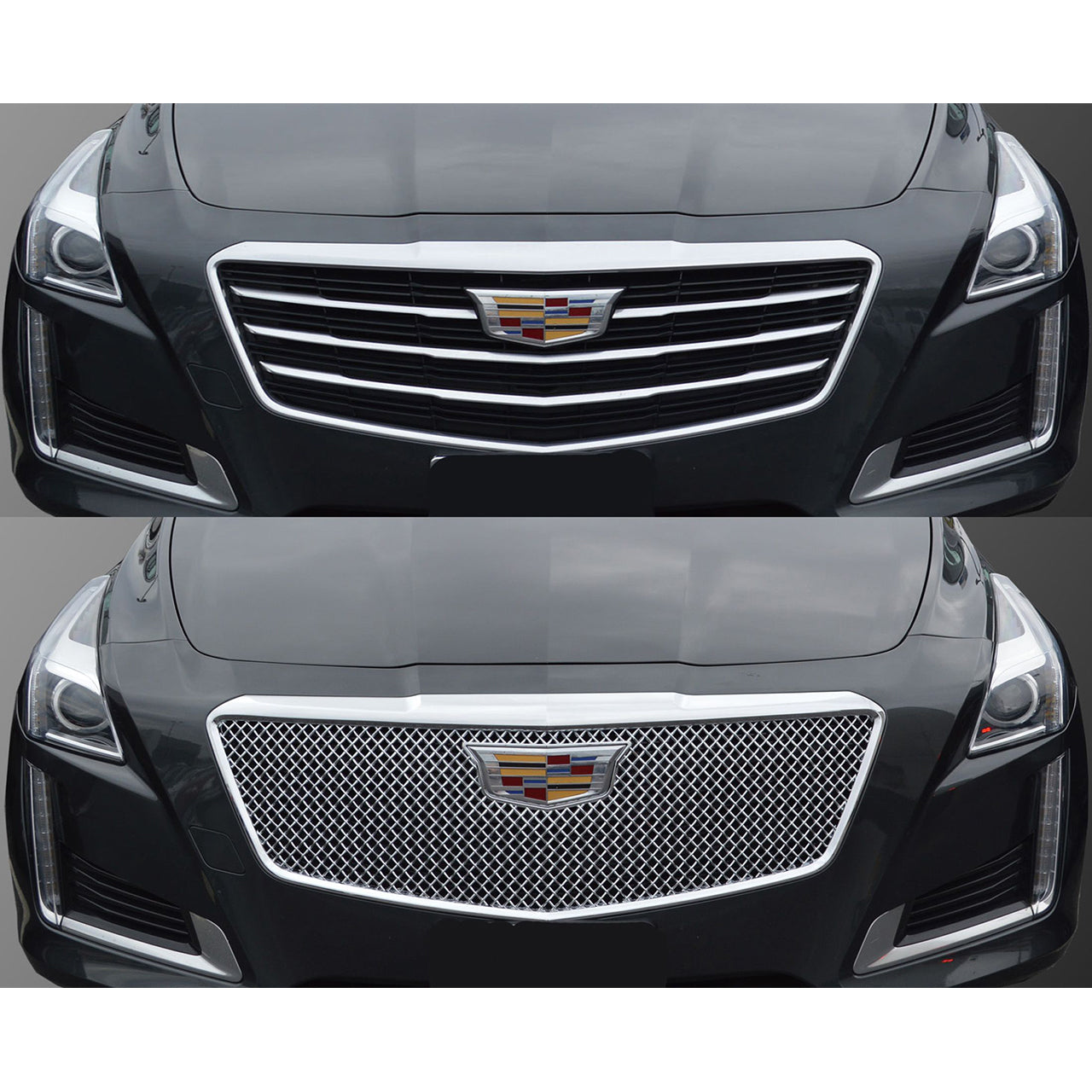 Trim Illusion - Mesh Chrome Tape-on Patented Grille Overlay 15-19 Cadillac CTS Does not fit V Model 1 PC