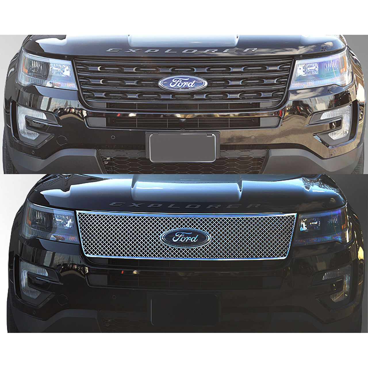 Trim Illusion - Mesh Chrome Tape-on Patented Grille Overlay 16-17 Ford Explorer Base/XLT/Limited/Sport 1 PC