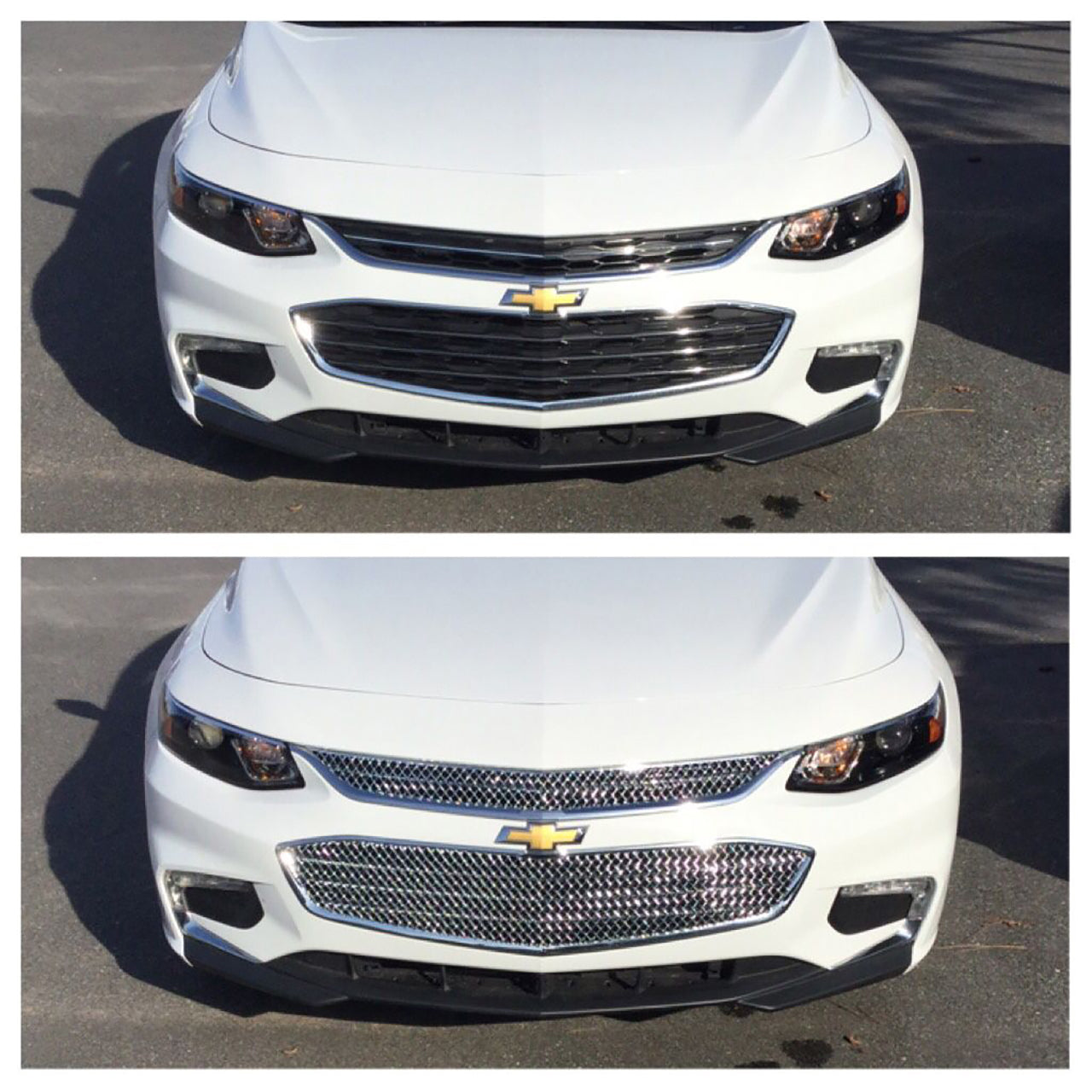 Trim Illusion - Mesh Chrome Tape-on Patented Grille Overlay 16-18 Chevrolet Malibu L/LS/LT/LTZ/Hybrid 2 PCS