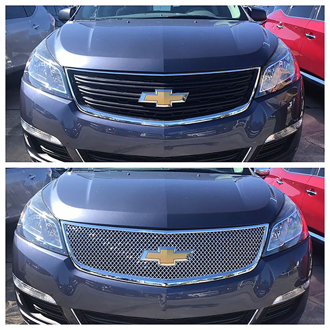 Trim Illusion - Mesh Chrome Tape-on Patented Grille Overlay 13-17 Chevrolet Traverse LS/LT/LTZ 1 PC
