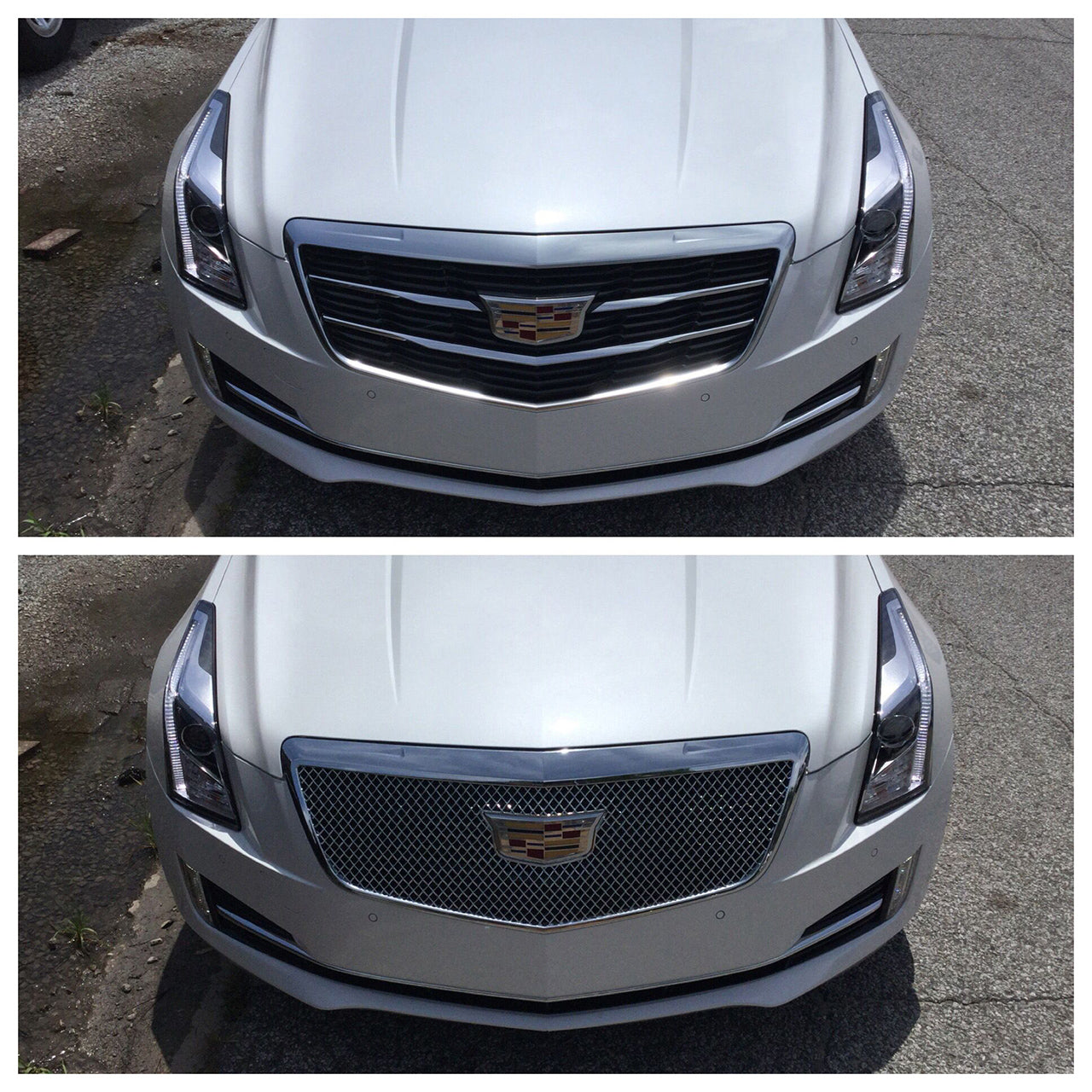 Trim Illusion - Mesh Chrome Tape-on Patented Grille Overlay 15-19 Cadillac ATS 1 PC