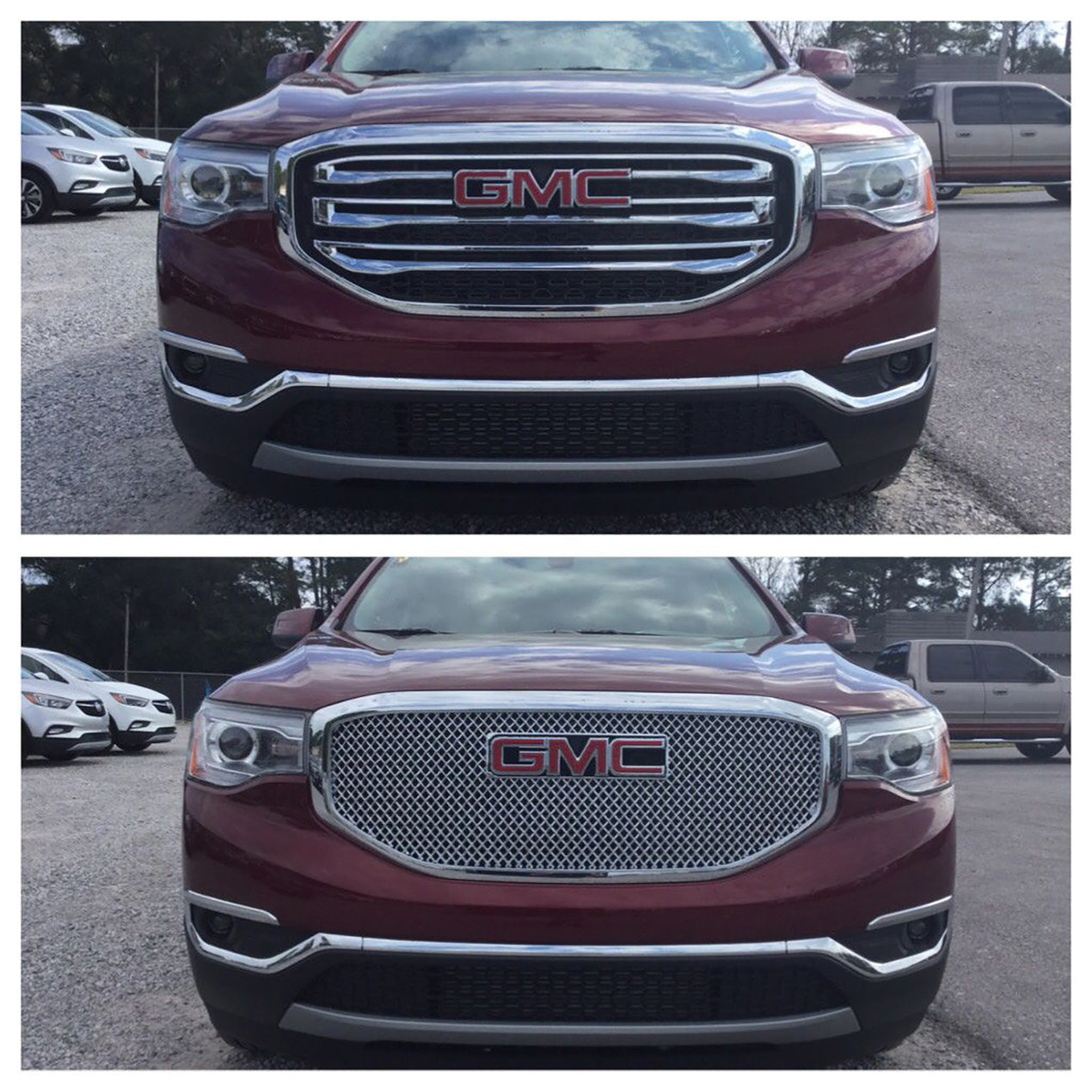 Trim Illusion - Mesh Chrome Tape-on Patented Grille Overlay 17-19 GMC Acadia SLT 1 PC
