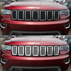 Trim Illusion - Chrome Tape-on Patented Grille Overlay 17-21 Jeep Grand Cherokee, 2022 Jeep Grand Cherokee WK Loredo/Limited/Overland/Summit 7 PCS