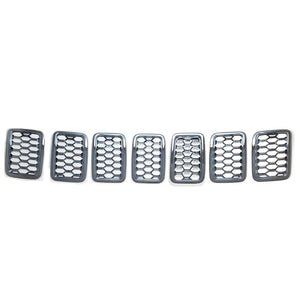 Trim Illusion - Chrome Tape-on Patented Grille Overlay 17-21 Jeep Grand Cherokee, 2022 Jeep Grand Cherokee WK Loredo/Limited/Overland/Summit 7 PCS
