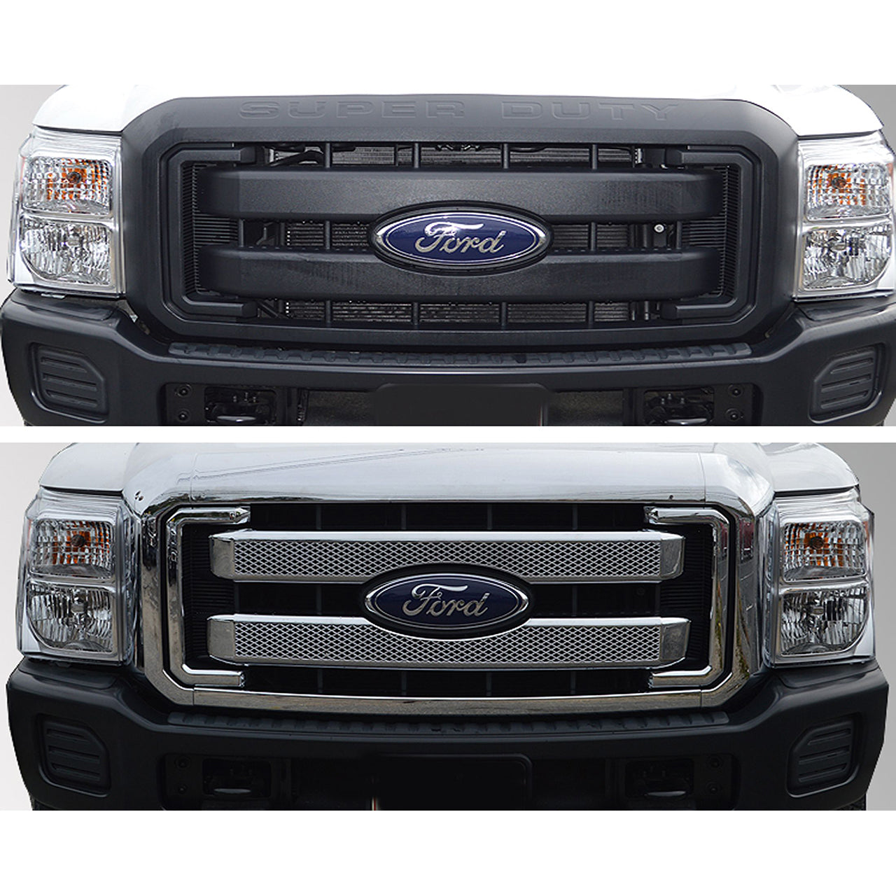 Trim Illusion - Chrome Patented Grille Overlay 11-16 Ford F-250 Super Duty/F-350 Super Duty XL/XLT/Lariat/King Ranch 8 PCS