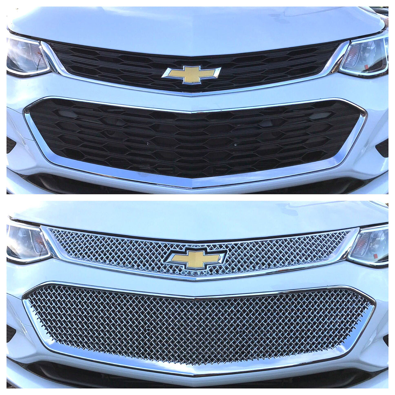 Trim Illusion - Mesh Chrome Tape-on Patented Grille Overlay 16-18 Chevrolet Cruze L/LS/LT 2 PCS