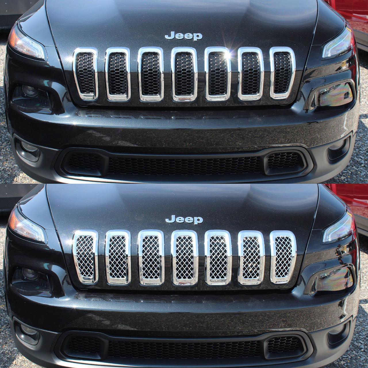 Trim Illusion - Chrome Tape-on Patented Grille Overlay 14-18 Jeep Cherokee 7 PCS