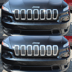 Trim Illusion - Chrome Tape-on Patented Grille Overlay 14-18 Jeep Cherokee 7 PCS