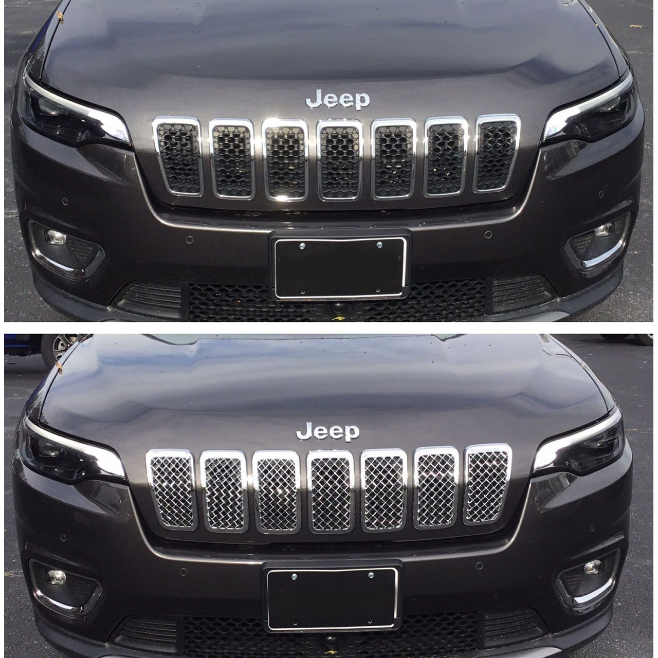 Trim Illusion Chrome Tape-on Patented Grille Overlay 19-23 Jeep Cherokee 7 PCS
