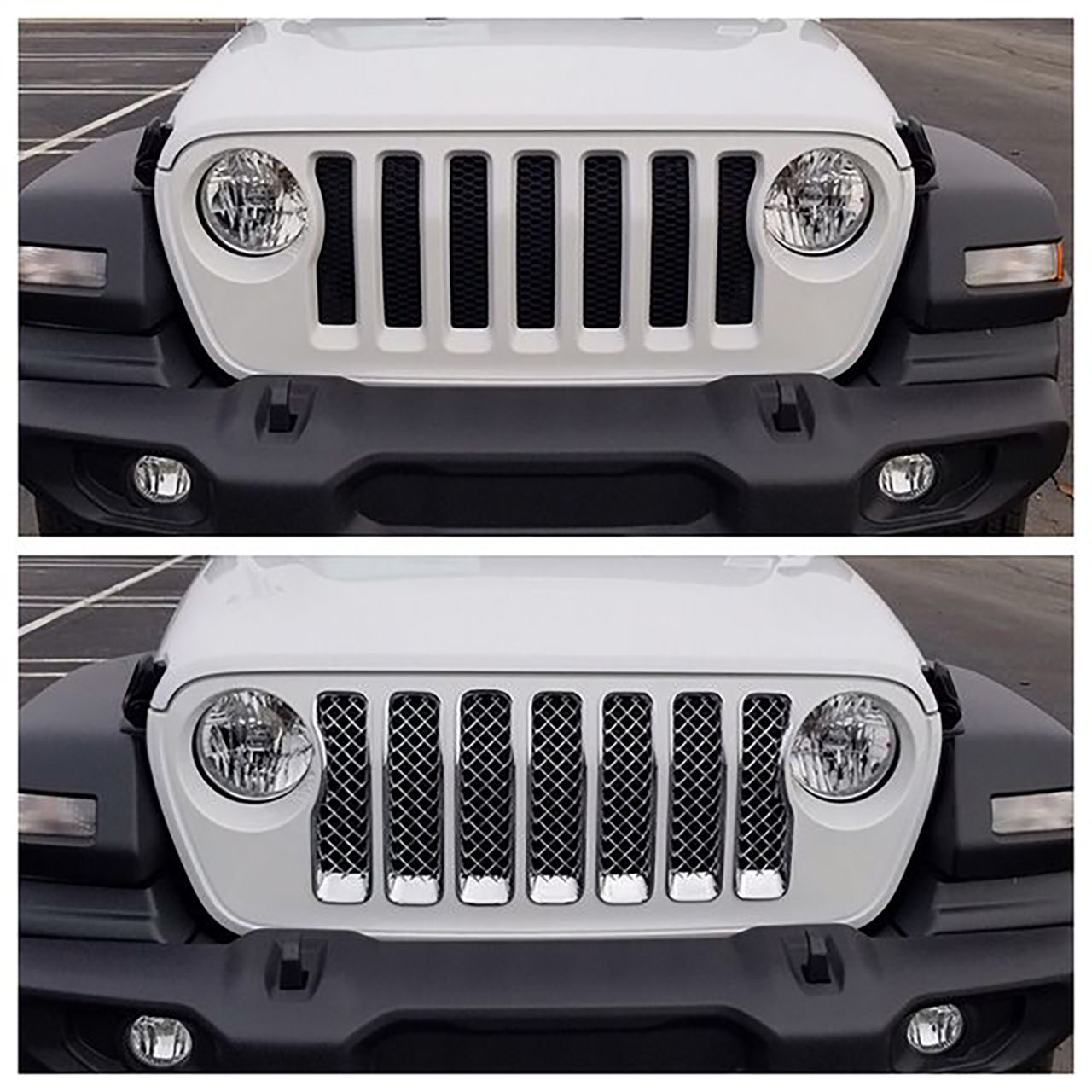 Trim Illusion - Chrome Tape-on Patented Grille Overlay 18-24 Jeep Wrangler Sport/Unlimited Sport/Willys 7 PCS
