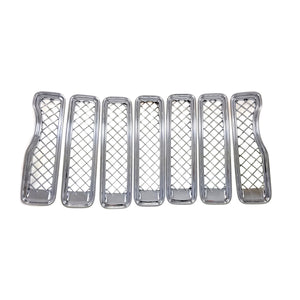 Trim Illusion - Chrome Tape-on Patented Grille Overlay 18-23 Jeep Wrangler Sahara/Rubicon Does not fit grille with Camera 7 PCS