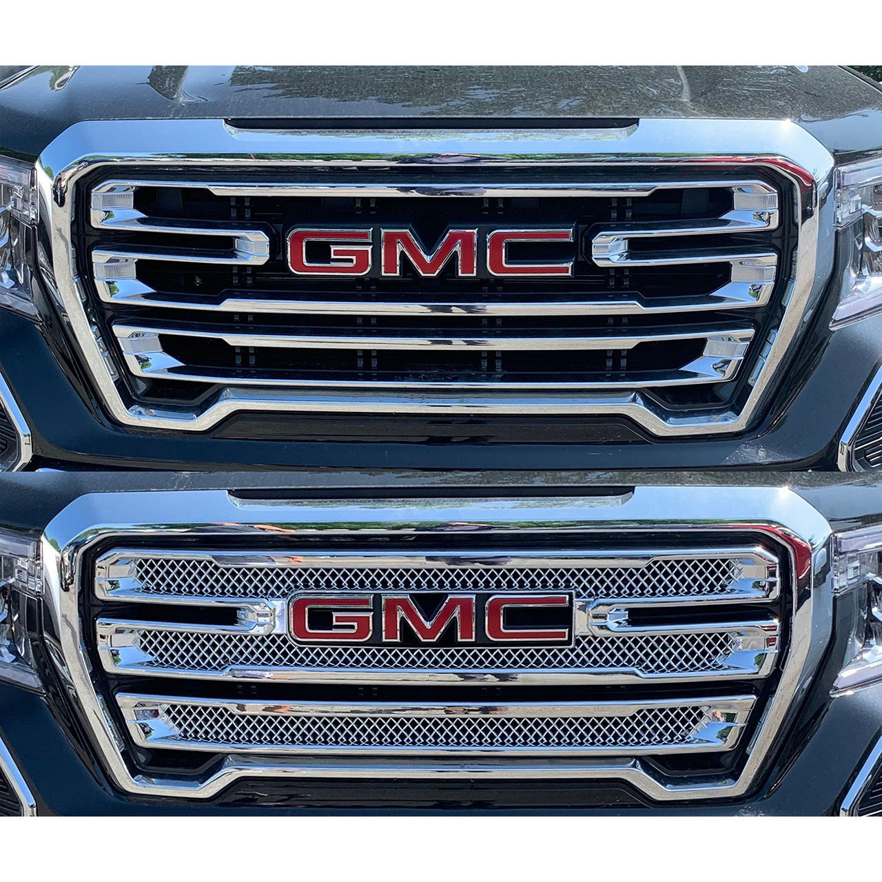 Trim Illusion - Chrome Tape-on Patented Grille Overlay 19-21 GMC Sierra 1500 AT4/SLT 2 PCS