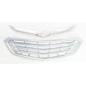 Trim Illusion - Chrome Patented Snap-on W/Tape Patented Grille Overlay 18-21 Chevrolet Equinox L/LS/LT Does not fit grille with Camera 2 PCS