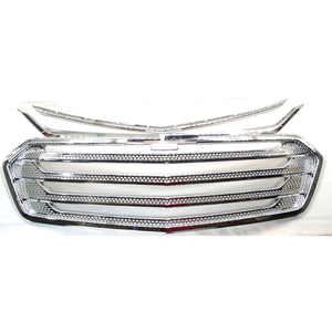 Trim Illusion - Chrome Patented Snap-on W/Tape Patented Grille Overlay 18-21 Chevrolet Traverse Fits grille W/ or W/O Camera 4 PCS