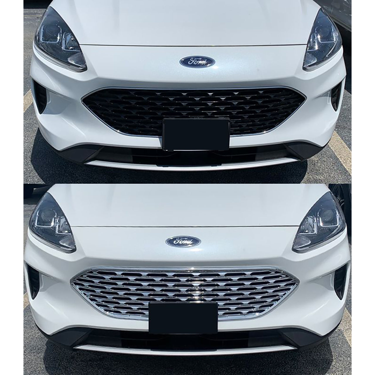Trim Illusion - Chrome Patented Snap-on W/Tape Patented Grille Overlay 20-22 Ford Escape S/SEL/SE-Hybrid (No SE) 1 PC