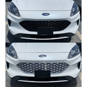 Trim Illusion - Chrome Patented Snap-on W/Tape Patented Grille Overlay 20-22 Ford Escape S/SEL/SE-Hybrid (No SE) 1 PC