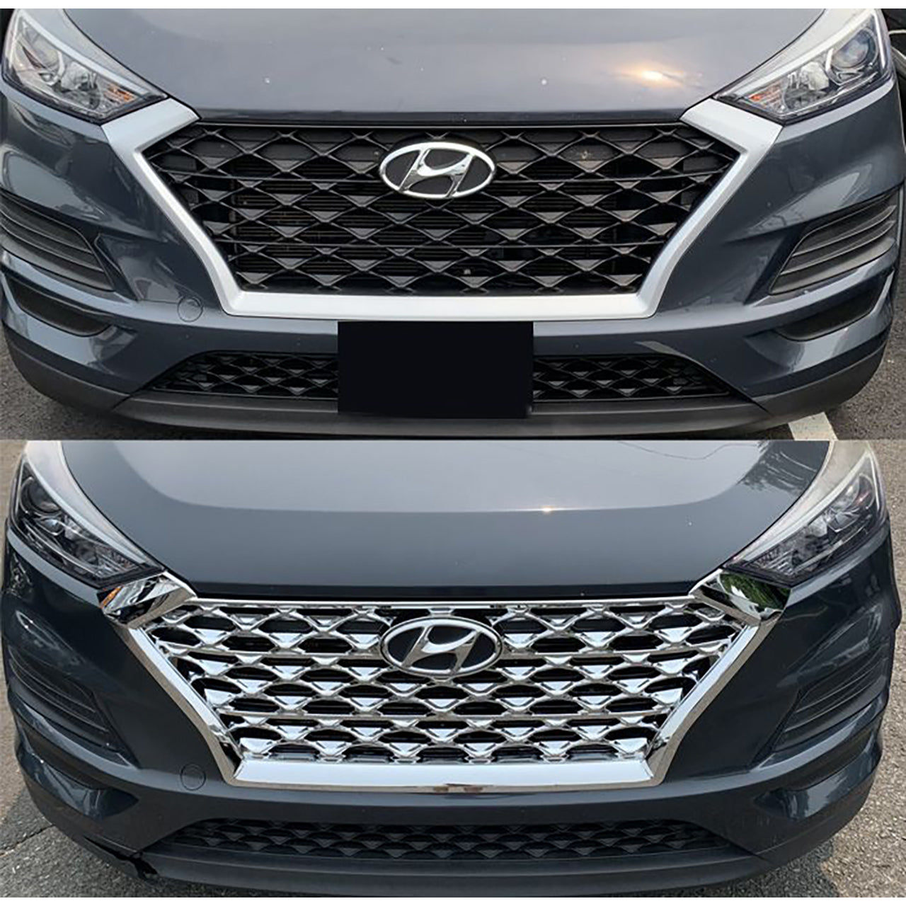 Trim Illusion - Chrome Patented Snap-on W/Tape Patented Grille Overlay 19-21 Hyundai Tucson 1 PC