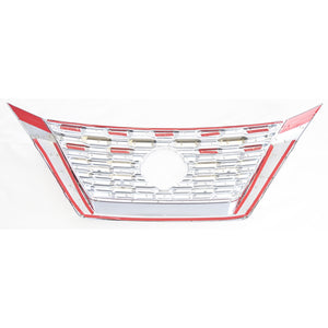 Trim Illusion - Chrome Patented Snap-on W/Tape Patented Grille Overlay 21-23 Nissan Rogue Fits grille W/ or W/O Camera 1 PC
