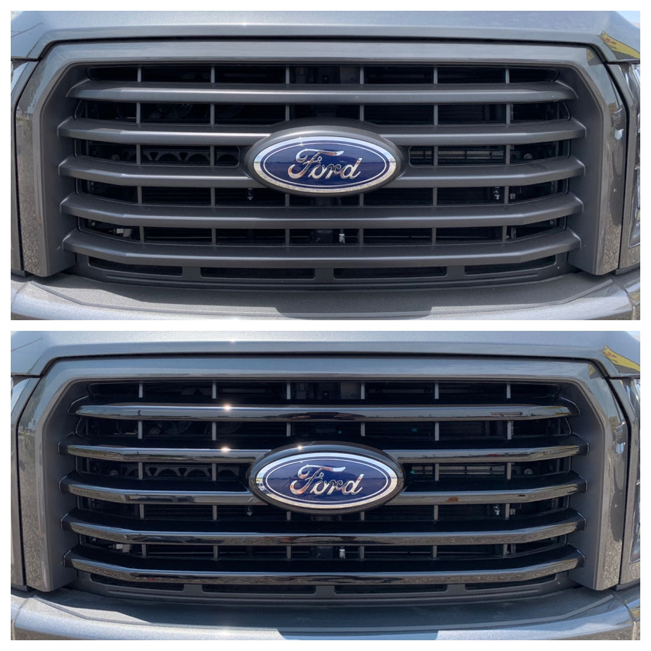 Trim lllusion - Gloss Black Tape-on Patented Grille Overlay 15-17 Ford F-150 XLT 4 PCS