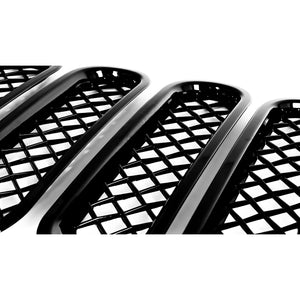 Trim Illusion - Gloss Black Tape-on Patented Grille Overlay 07-17 Jeep Wrangler, 2018 Jeep Wrangler JK Sport/Sahara/Rubicon/Unlimited Sport 7 PCS