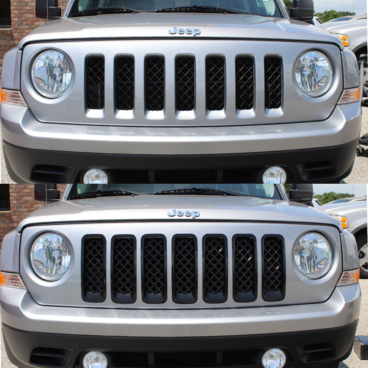 Trim Illusion - Gloss Black Tape-on Patented Grille Overlay 11-17 Jeep Patriot 7 PCS