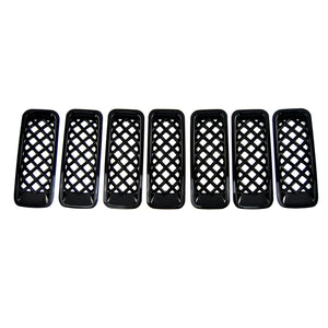 Trim Illusion - Gloss Black Tape-on Patented Grille Overlay 11-17 Jeep Patriot 7 PCS