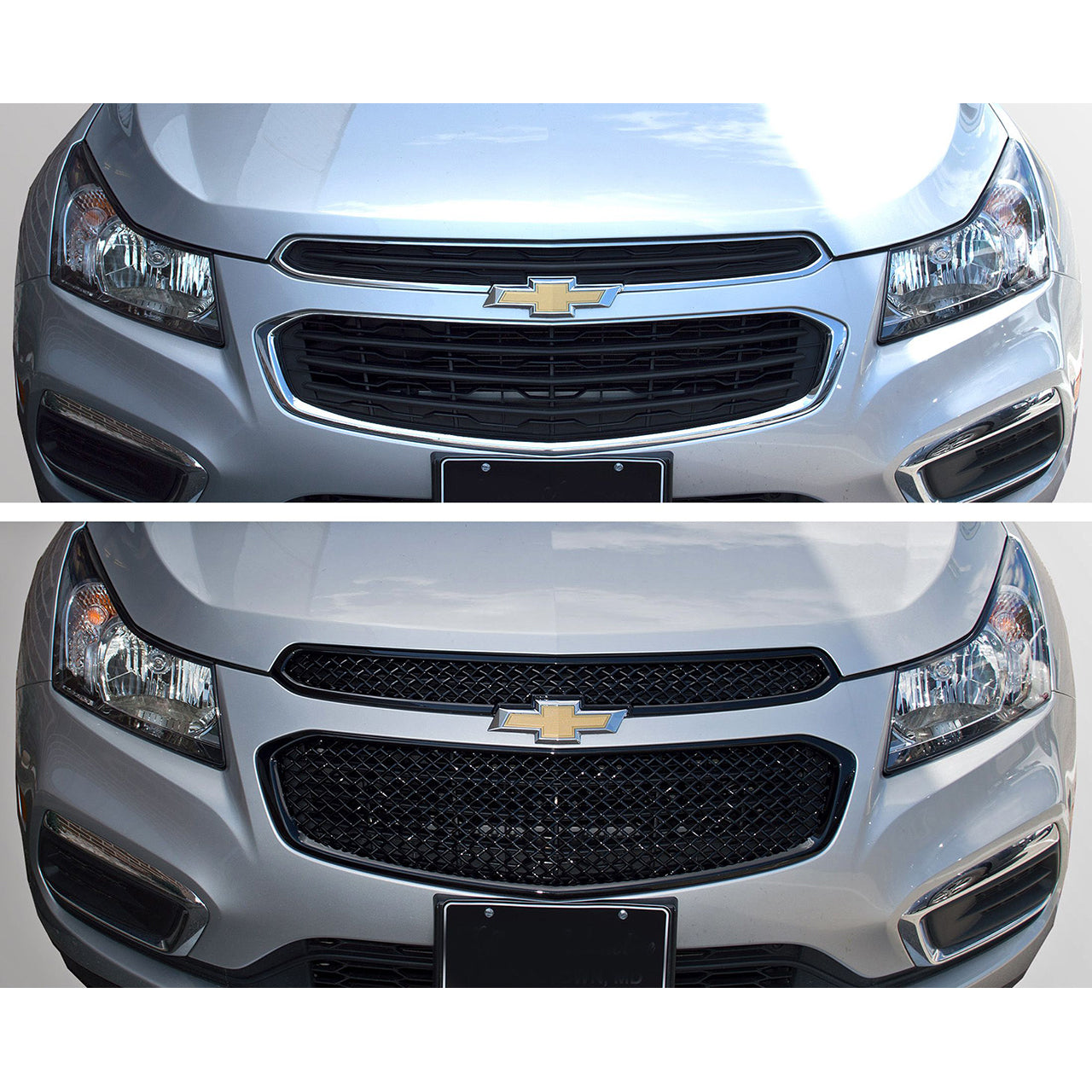 Trim Illusion - Mesh Gloss Black Tape-on Patented Grille Overlay 15-16 Chevrolet Cruze LS/LT/LTZ 2 PCS