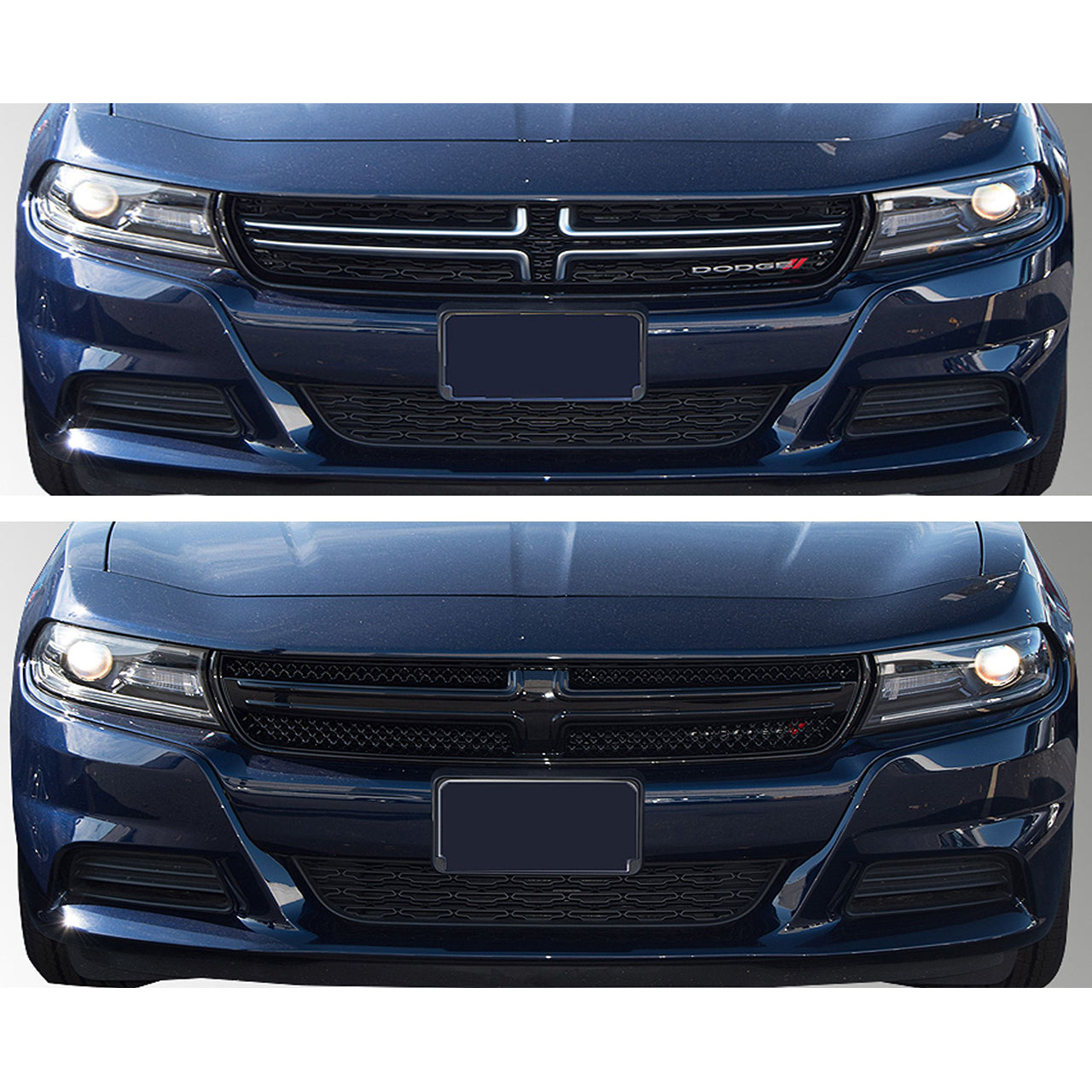 Trim Illusion - Gloss Black Tape-on Patented Grille Overlay 15-21 Dodge Charger SE/SXT/SRT Only SXT in 19-22 1 PC