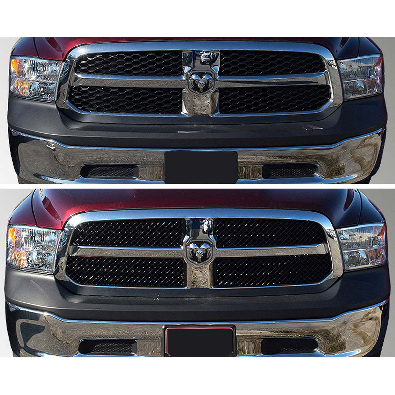 Trim Illusion - Mesh Gloss Black Tape-on Patented Grille Overlay 13-18 Ram 1500, 19-23 Ram 1500 Classic ST/Tradesman 4 PCS