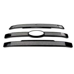 Trim Illusion - Gloss Black Tape-on Patented Grille Overlay 15-17 Ford F-150 Lariat Does not fit grille with Camera 3 PCS