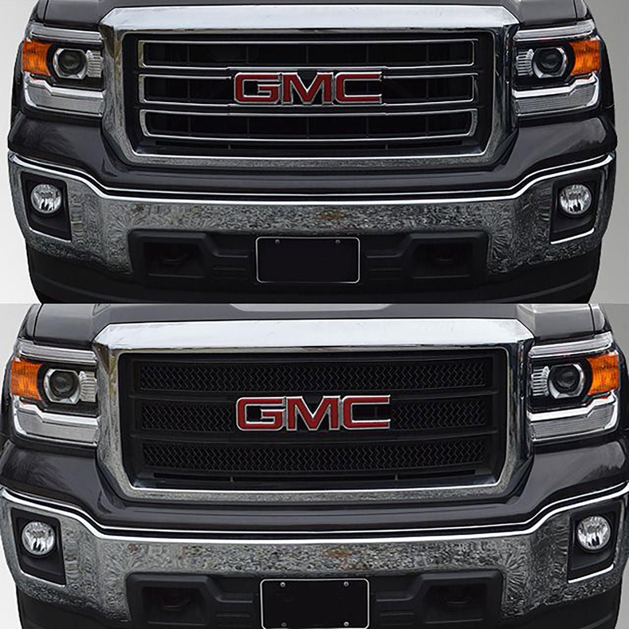 Trim Illusion - Gloss Black Tape-on Patented Grille Overlay 14-15 GMC Sierra 1500 Base/SLE/SLT 3 PCS