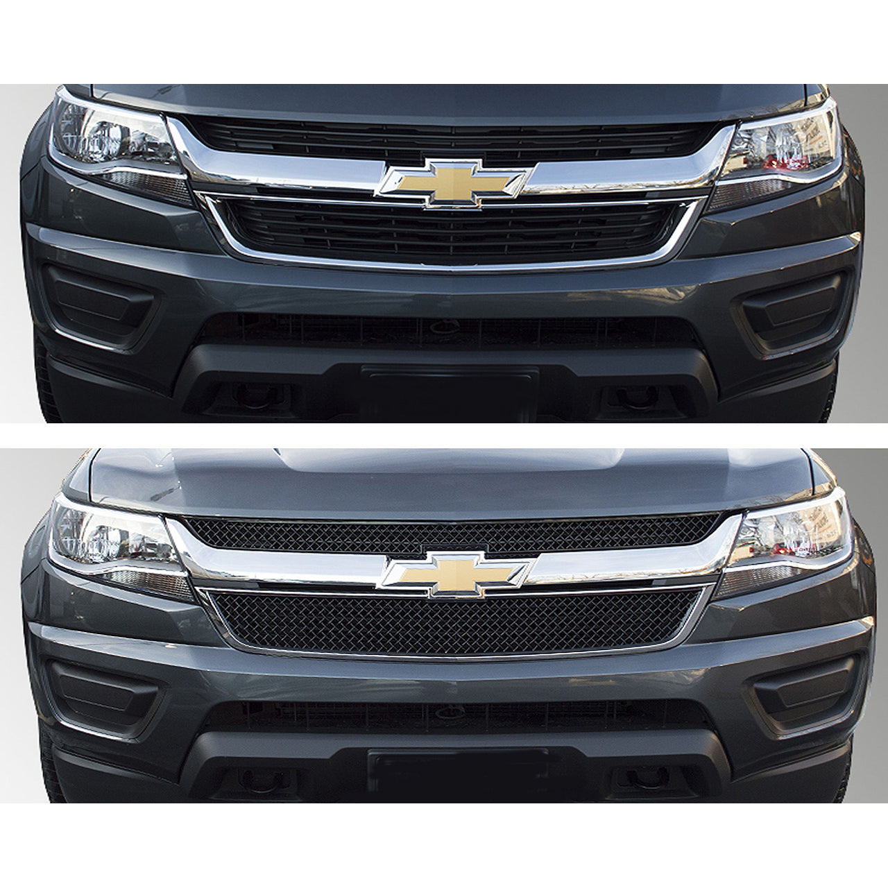 Trim Illusion - Gloss Black Tape-on Patented Grille Overlay 15-20 Chevrolet Colorado 2 PCS