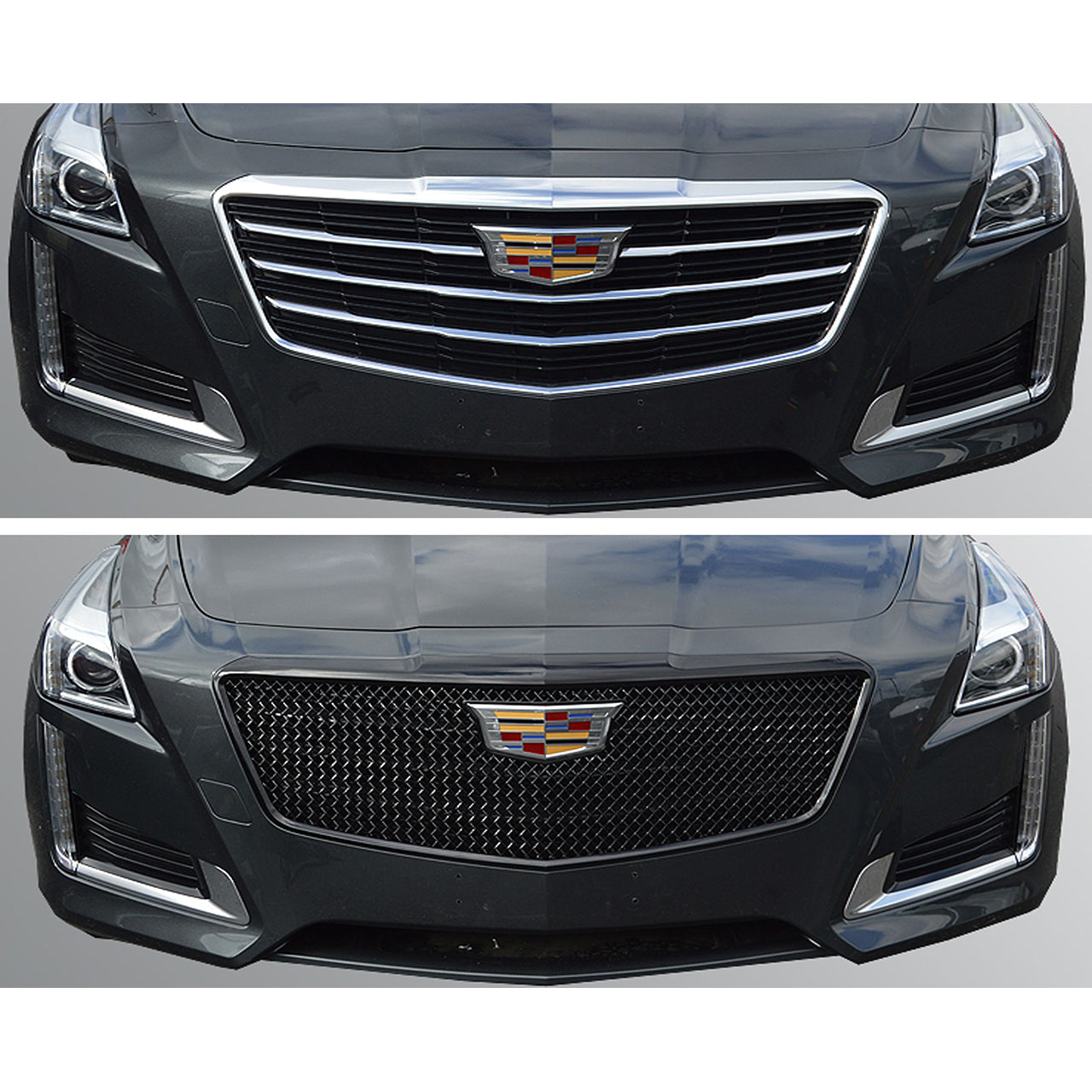 Trim Illusion - Mesh Gloss Black Tape-on Patented Grille Overlay 15-19 Cadillac CTS Does not fit V Model 1 PC