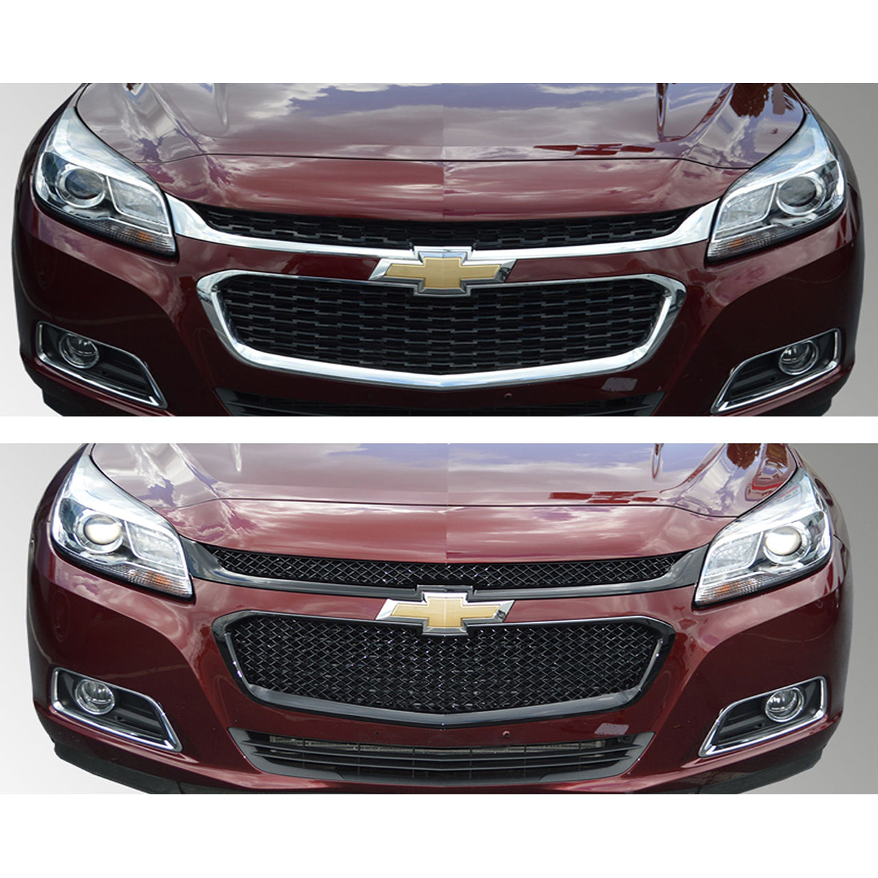 Trim Illusion - Mesh Gloss Black Tape-on Patented Grille Overlay 14-15 Chevrolet Malibu LS/LT/LT Turbo/ECO/LTZ 2 PCS