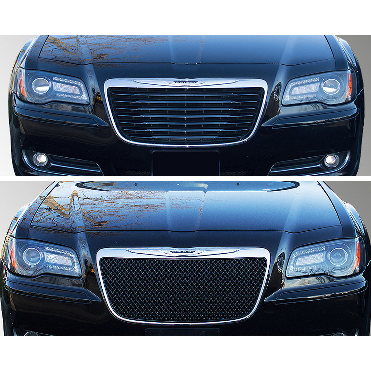 Trim Illusion -  Gloss Black Tape-on Patented Grille Overlay 11-14 Chrysler 300 Base/S/C 1 PC