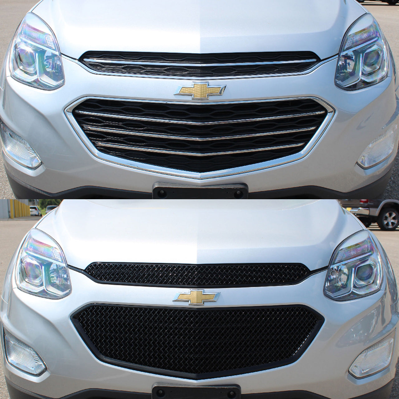 Trim Illusion - Mesh Gloss Black Tape-on Patented Grille Overlay 16-17 Chevrolet Equinox L/LS/LT/LTZ 2 PCS