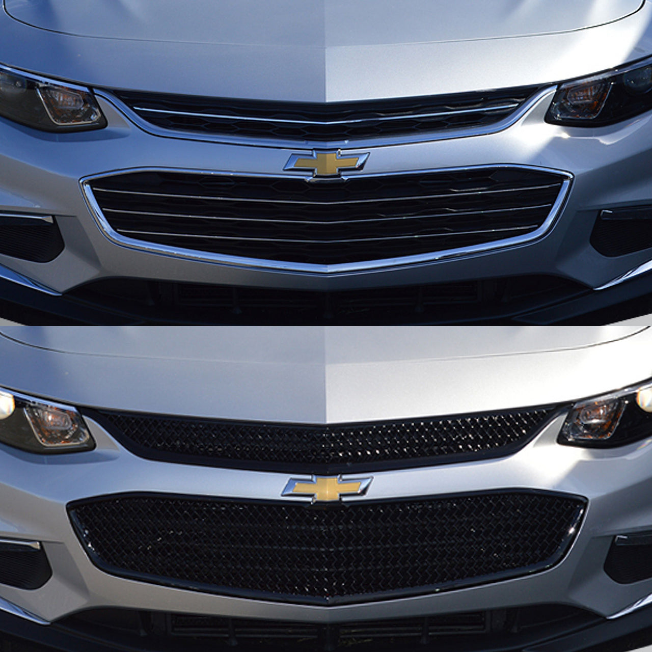 Trim Illusion -  Mesh Gloss Black Tape-on Patented Grille Overlay 16-18 Chevrolet Malibu L/LS/LT/LTZ/Hybrid 2 PCS