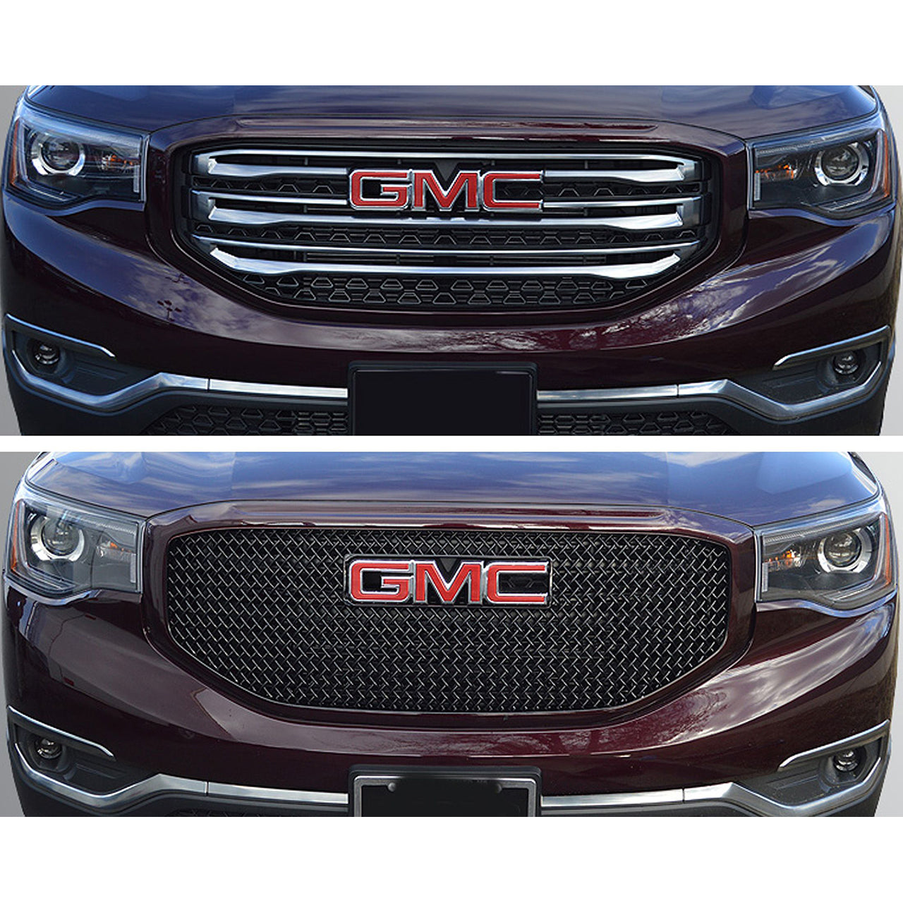 Trim Illusion - Mesh Gloss Black Tape-on Patented Grille Overlay 17-19 GMC Acadia SLT 1 PC