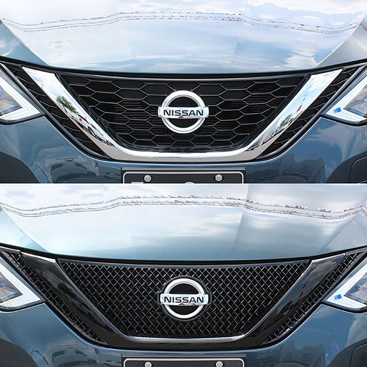 Trim Illusion - Gloss Black Tape-on Patented Grille Overlay 16-19 Nissan Sentra 1 PC