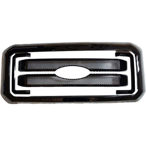 Trim Illusion - Gloss Black Tape-on Patented Grille Overlay 11-16 Ford F-250 Super Duty/F-350 Super Duty XL/XLT/Lariat/King Ranch 8 PCS