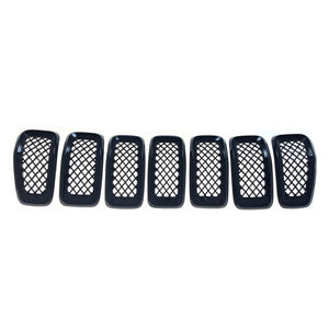 Trim Illusion - Gloss Black Tape-on Patented Grille Overlay 14-18 Jeep Cherokee 7 PCS
