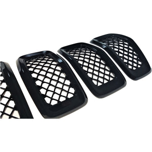Trim Illusion - Gloss Black Tape-on Patented Grille Overlay 14-18 Jeep Cherokee 7 PCS