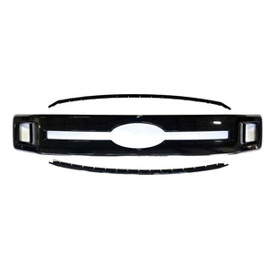 Trim Illusion - Gloss Black Tape-on Patented Grille Overlay 18-20 Ford F-150 Only fits XL un-painted grill 3 PCS