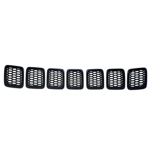 Trim Illusion - Gloss Black Tape-on Patented Grille Overlay 17-21 Jeep Compass LATE MODEL 17 7 PCS