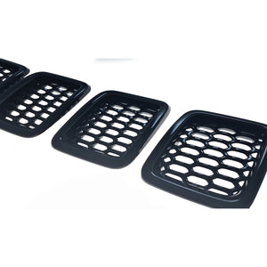 Trim Illusion - Gloss Black Tape-on Patented Grille Overlay 17-21 Jeep Compass LATE MODEL 17 7 PCS