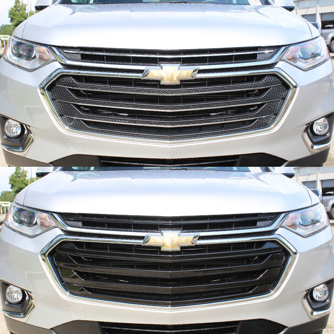 Trim Illusion - Gloss Black Tape-on Patented Grille Overlay 18-21 Chevrolet Traverse L/LS/LT/RS 3 PCS
