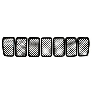 Trim Illusion -  Gloss Black Tape-on Patented Grille Overlay 19-23 Jeep Cherokee 7 PCS