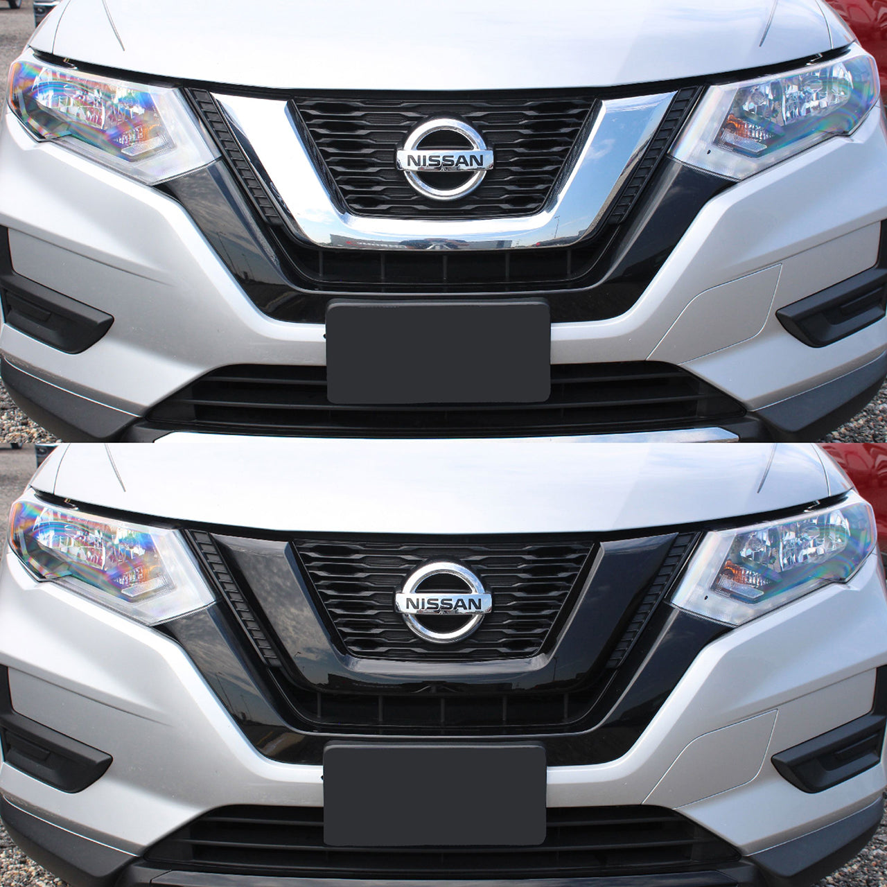 Trim Illusion - Gloss Black Tape-on Patented Grille Overlay 18-20 Nissan Rogue 2 PCS